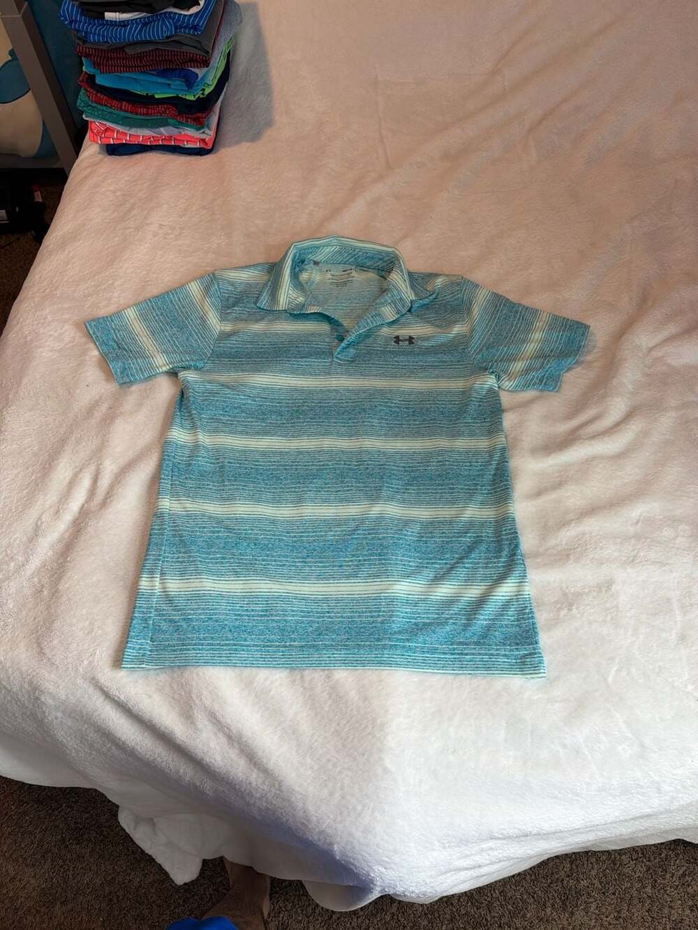 Under Armour Loose Heat Gear Striped Polo Shirt Men's - Picture 6 of 8